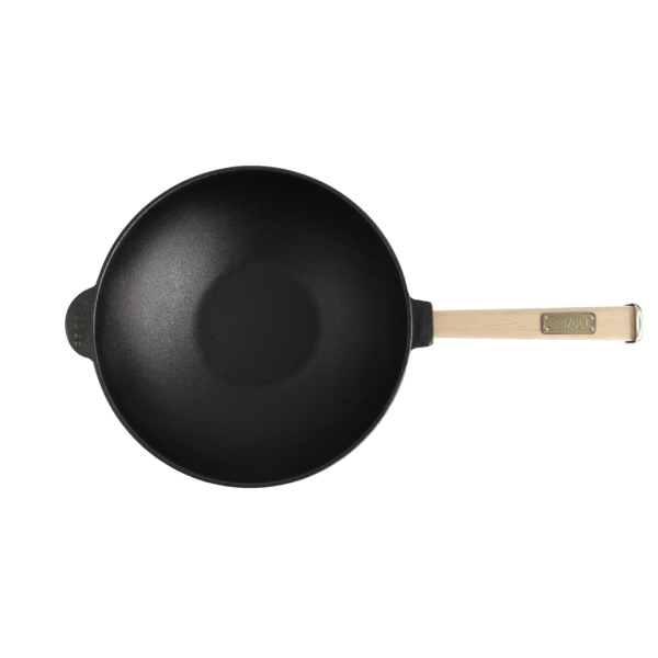 Сковорода чавунна з дерев`яною ручкою WOK 2,8 л