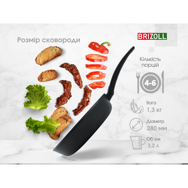 Cковорода 28 см с антипригарным покрытием FIRST