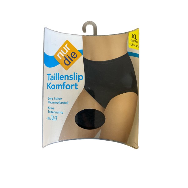 Женские трусики слипы Nur Die хлопчатобумажные Maxi Komfort р. 48-50 (XL) Черные (812010)