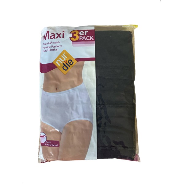 Набор высоких трусиков Nur Die 3 шт Maxi р. 48-50 (XL) Черные (822200)
