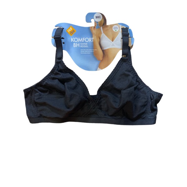 Бюстгалтер Nur Die без косточек Comfort BH без Push-up р. 90C Черный (835053)