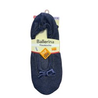 Женские домашние тапочки-балетки Nur Die Ballerina houssocke р.35-38 Джинс синий (496847)