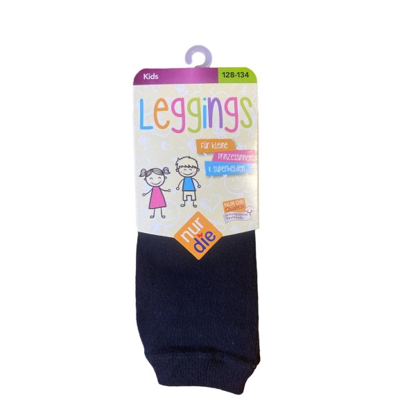 Детские леггинсы для девочки Nur Die Leggings Kids хлопчатобумажные 128-134 см Черные (495383)
