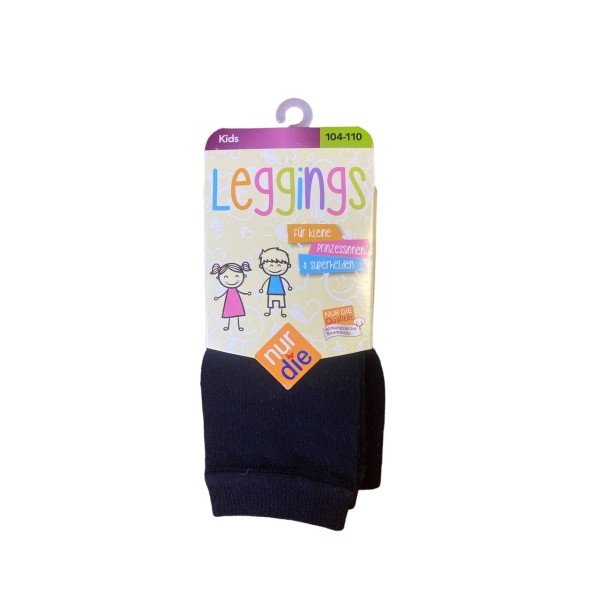 Детские леггинсы для девочки Nur Die Leggings Kids хлопчатобумажные 104-110 см Черные (495383)