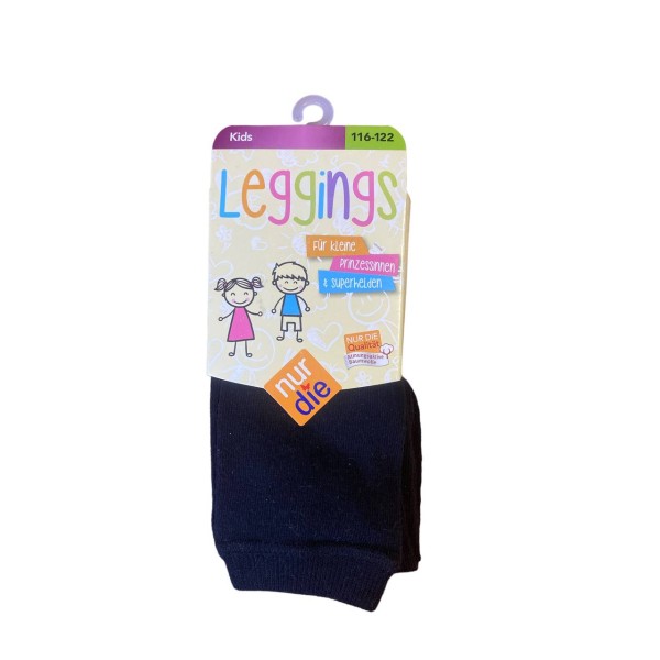 Детские леггинсы для девочки Nur Die Leggings Kids хлопчатобумажные 116-122 см Черные (495383)