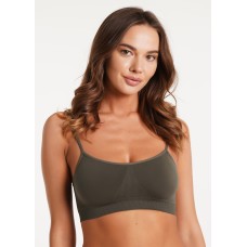 Бюстгальтер-топ GIULIA безшовний на тонких бретелях CAMI TOP (khaki-S/M)