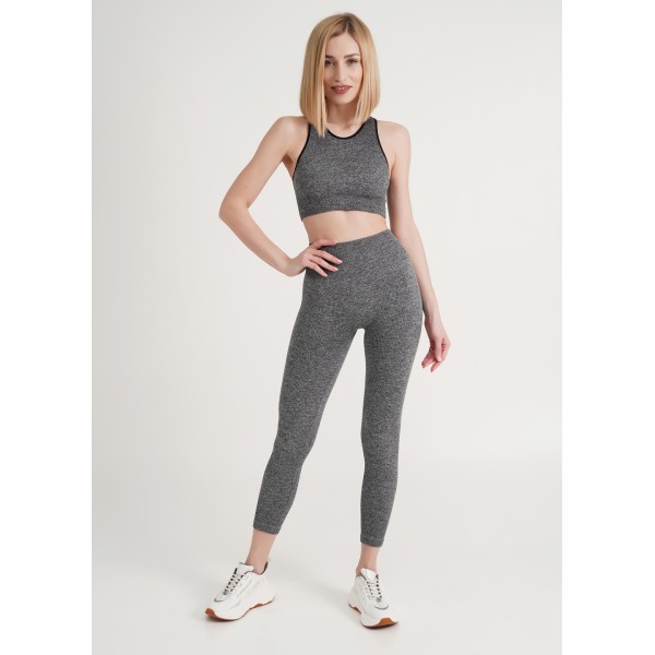 Безшовні легінси в рубчик GIULIA LEGGINGS RIB MELANGE (black-S/M)