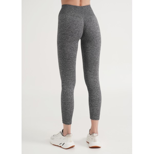 Безшовні легінси в рубчик GIULIA LEGGINGS RIB MELANGE (black-S/M)