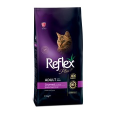 Повноцінний та збалансований сухий корм для котів Gourmet з куркою Reflex Plus 15 кг
