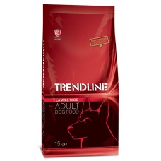 Повноцінний та збалансований сухий корм для собак з ягням та рисом Trendline 15 кг