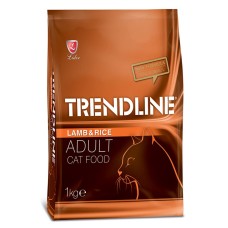 Повноцінний та збалансований сухий корм для котів з ягням та рисом Trendline 1 кг