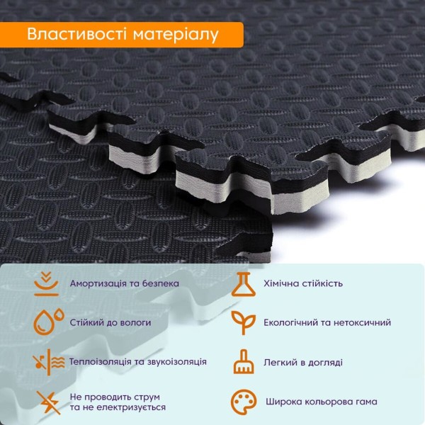 Напольное двустороннее покрытие GREY и BLACK 100*100cm*2cm (D) SW-00001844