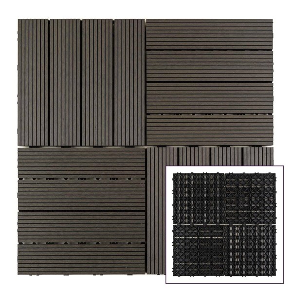 Композитная плитка WPC уголь 30*30CM*2СM (D) SW-00001713