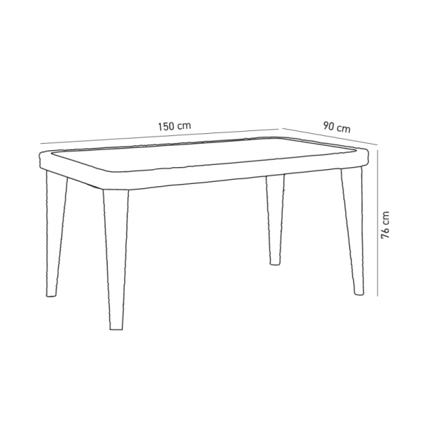 Стол Tilia Osaka 90x150 см ножки пластиковые венге