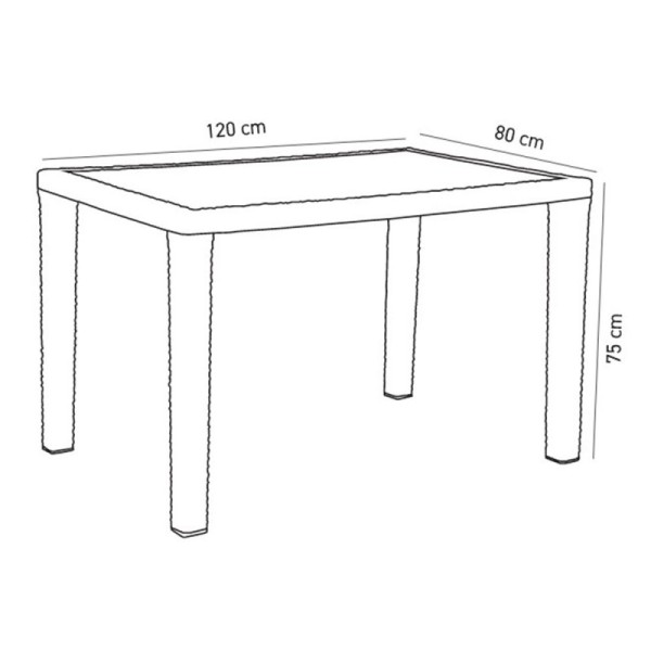 Стол Tilia Antares 80x120 см верх столешницы из стекла, ножки пластиковые кофейный