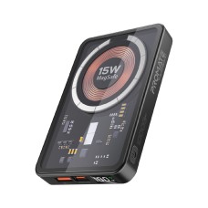 УМБ Promate TransPack-10 10 000 mAh, 20W PD USB-C порт, 22.5W QC USB-A порт, 15W MagSafe Black