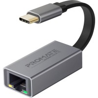 Переходник Promate GigaLink-C USB Type-C/Ethernet 1Гбит/с Grey (gigalink-c.grey)