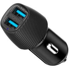 Автомобільний зарядний пристрій Promate Voltrip-Duo 17Вт 2 USB Black (voltrip-duo.black)