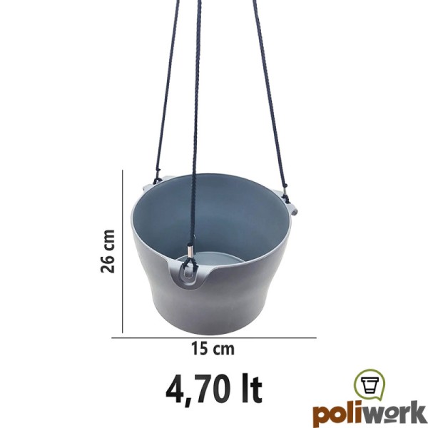 Горщик для квітів Gardenya Makreme 4,7 л сіро-коричневий