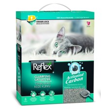 Бентонитовый наполнитель для кошек серый активный карбон Reflex 6 л