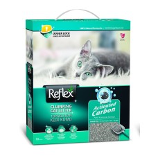 Бентонитовый наполнитель для кошек серый активный карбон Reflex 10 л