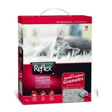 Бентонитовый наполнитель для кошек с гранулами активного карбона Reflex 10 л