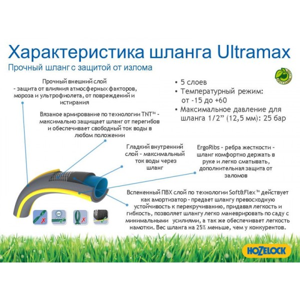 Шланг d19 мм 25 м Tricoflex Ultraflex HoZelock 116251