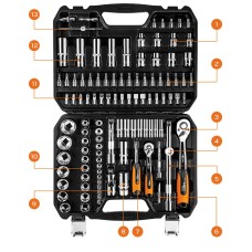 Головки змінні 110 шт., 1, 4, 1/2 CrV NEO TOOLS