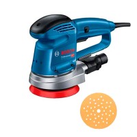 Ексцентрикова шліфмашина Bosch Professional GEX 34-125 з адаптером для пилососа та шліфлистом по дереву С470