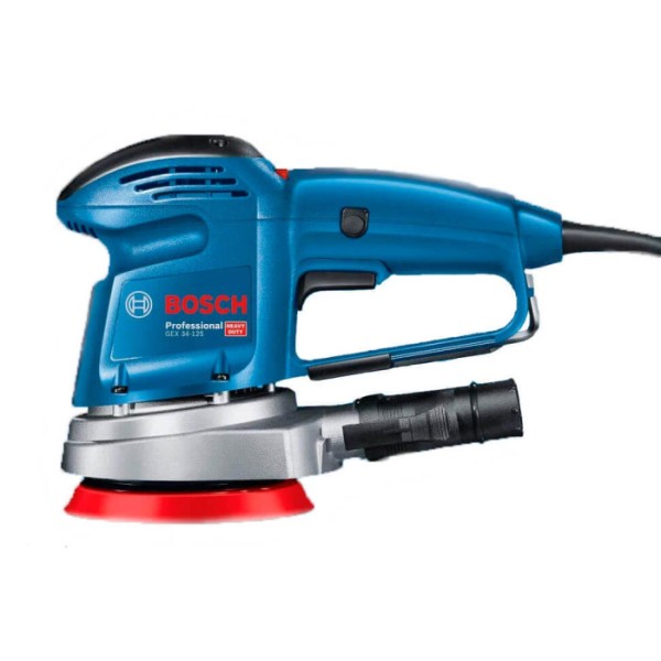 Ексцентрикова шліфмашина Bosch Professional GEX 34-125 з адаптером для пилососа та шліфлистом по дереву С470