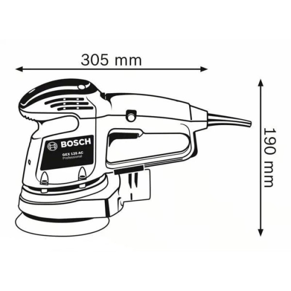 Ексцентрикова шліфмашина Bosch Professional GEX 34-125 з адаптером для пилососа та шліфлистом по дереву С470