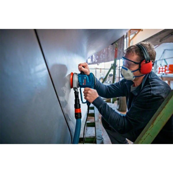 Ексцентрикова шліфмашина Bosch Professional GEX 34-125 з адаптером для пилососа та шліфлистом по дереву С470