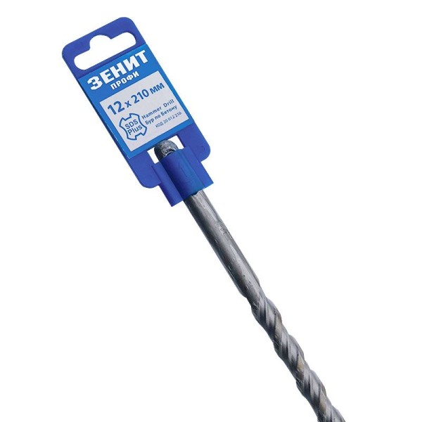 Бур SDS-Plus 12×210 мм, спираль 4S Зенит Профи