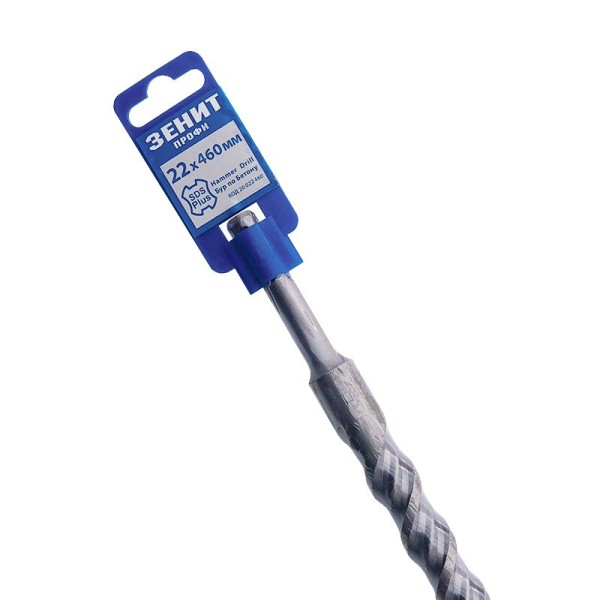 Бур SDS-Plus 22×460 мм, спираль 4S Зенит Профи