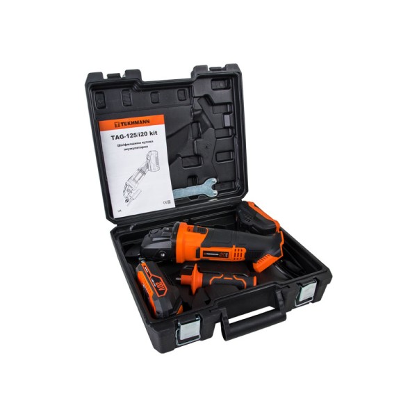 Шлифмашина угловая аккумуляторная Tekhmann TAG-125/i20 kit