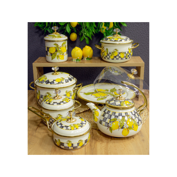 Каструля емальована "SICILY" Elmani з кришкою, 2,1 л, 16 см