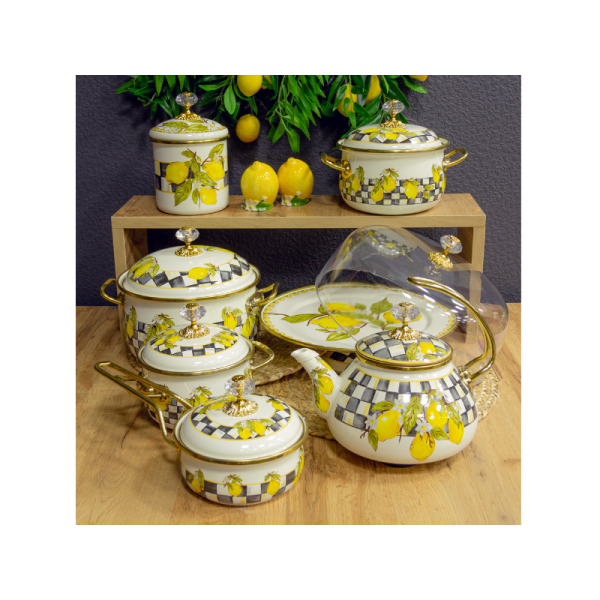 Каструля емальована "SICILY" Elmani з кришкою, 3,8 л, 20 см