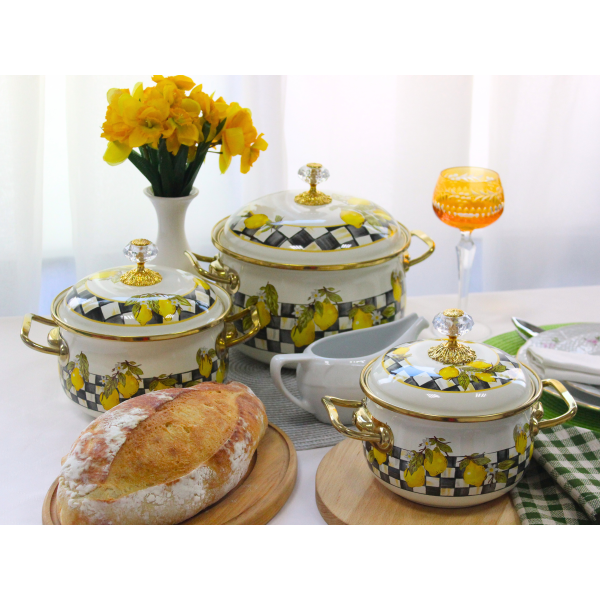 Каструля емальована "SICILY" Elmani з кришкою, 3,8 л, 20 см