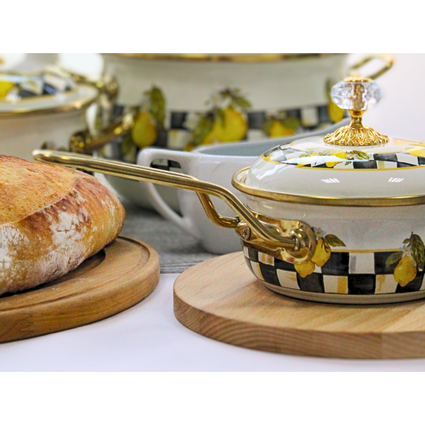 Ківш емальований "SICILY" Elmani з кришкою, 0,9 л, 14 см х 31 см
