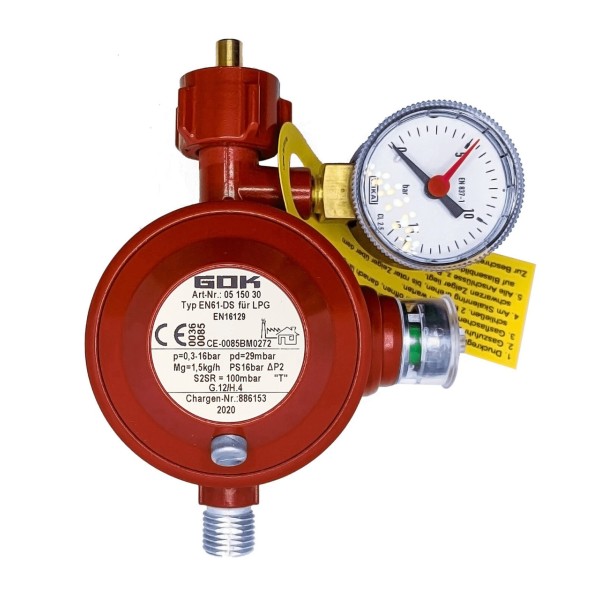 Регулятор тиску газу GOK EN61-DS 1,5кг/год 29мбар KLFxG1/4LH-KN ТАЕ UEDS