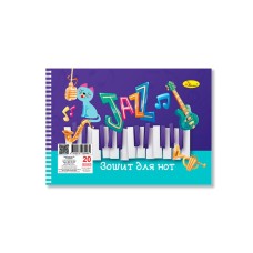 Зошит для нот "Jazz Music" А5 МЗ-П5-20-3, 20 аркушів, лаківка, пружина