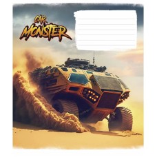 Тетрадь ученическая "Monster cars" 012-3243L-5 в линию, 12 листов