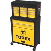 Тележка для инструмента, 2 выдвижных ящика, большая полка, надставка TOPEX