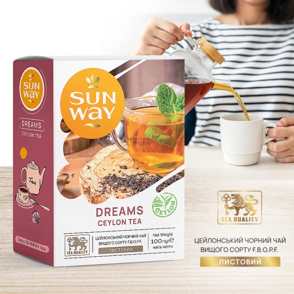 Чай чорний розсипний "Dreams Ceylon Black Tea" SUN WAY 100 г