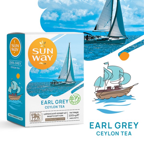 Чай чорний розсипний "Earl Grey Ceylon Black Tea" SUN WAY 100 г