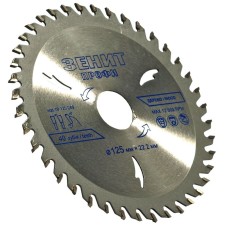 Диск пиляльний Зенит Профи по дереву 125x22.2, ATB 40