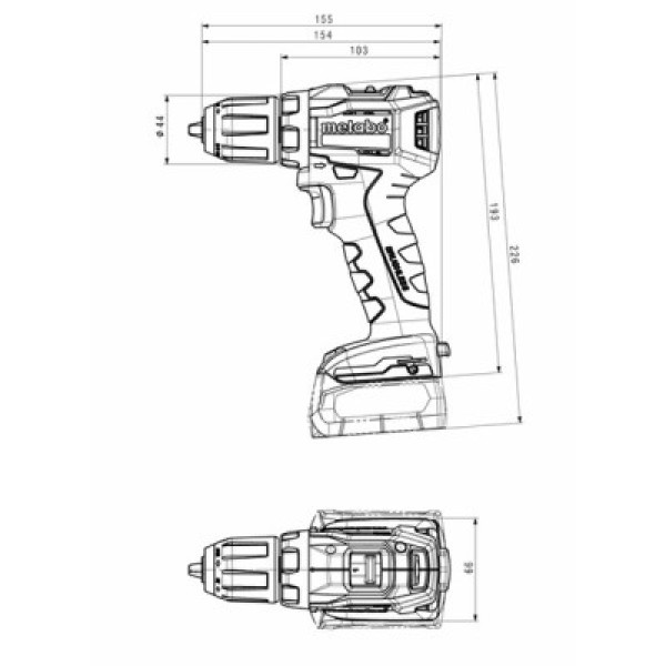 Аккумуляторная дрель-шуруповерт Metabo PowerMaxx BS 12 BL