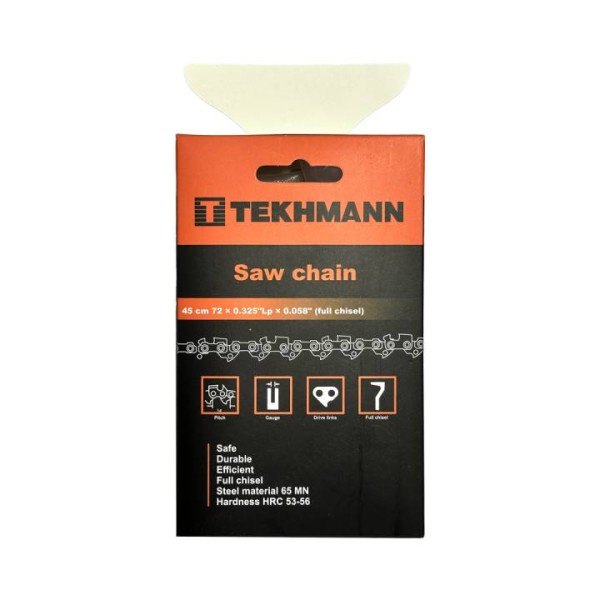 Ланцюг до пил Tekhmann 45 см, 72 ланки, крок 3/8 "Lp ширина 0,050" (чизель)