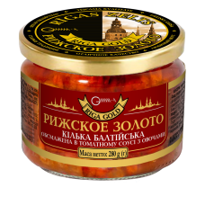 Килька балтийская обжаренная в томатном соусе с овощами Рижское золото 280 г