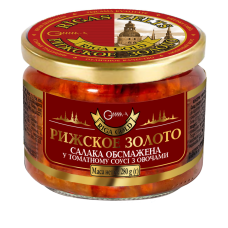Салака обжаренная в томатном соусе с овощами Рижское золото 280 г